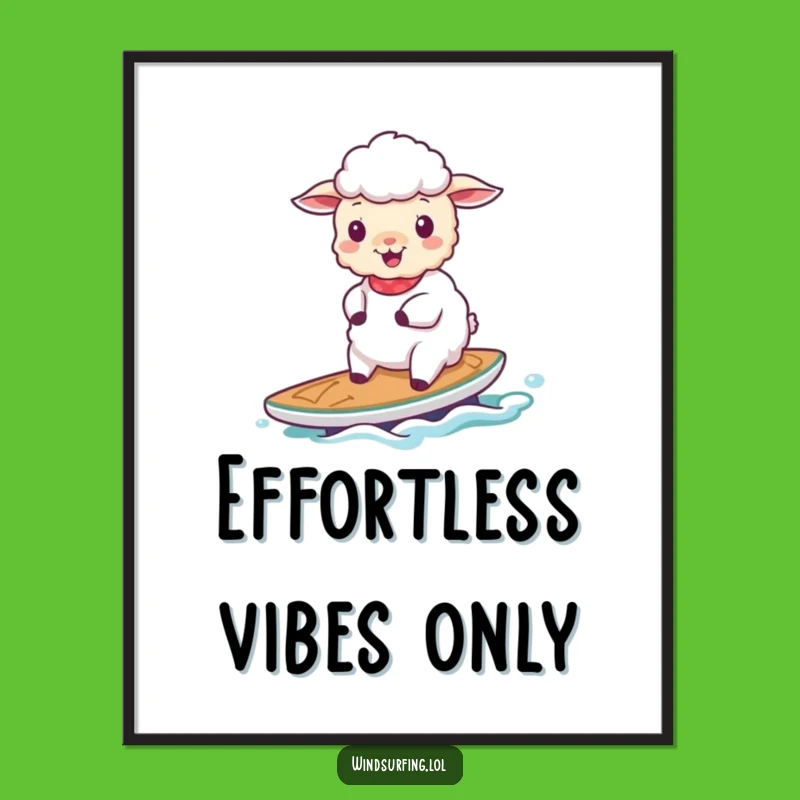 Funny Sheep Sailing Poster: Peaceful Art & Funny Gift