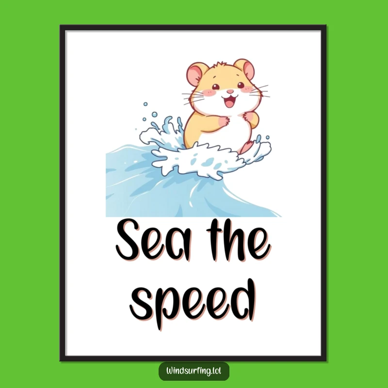 Funny Giggling Hamster Poster: Bring Nautical Nonsense to Your Walls, a Delightful Funny Gift!