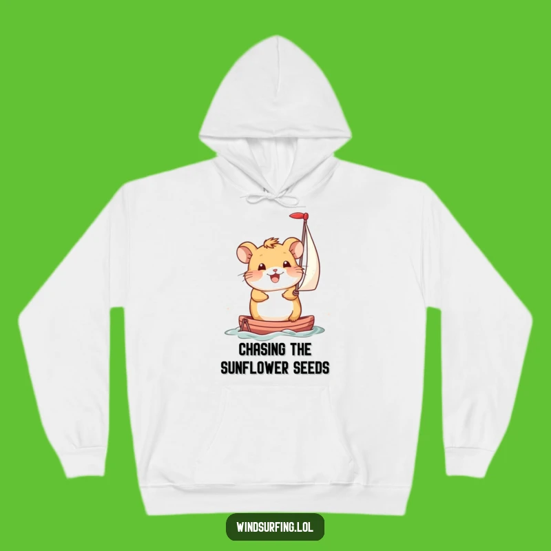 Cozy Funny Hamster Sailboat Hoodie: Smiling Propulsion - Warm Humorous Gift