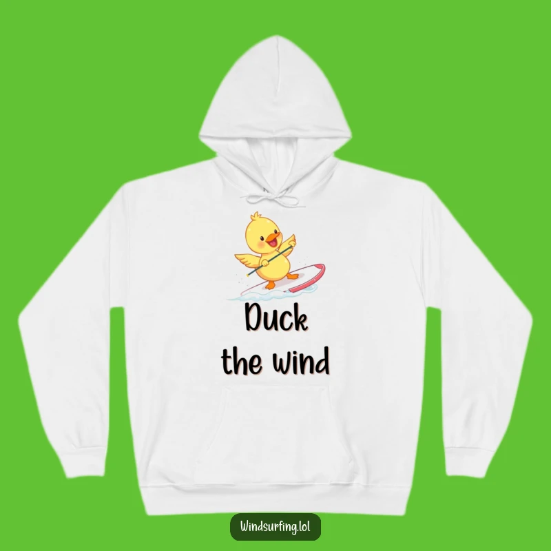 Cozy Funny Duckling Windsurfing Hoodie: Stay Warm While Riding the Waves