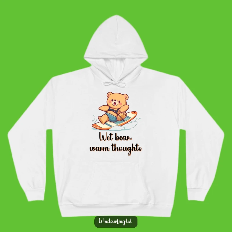 Funny Clumsy Bear Windsurfing Hoodie: Cozy Up with Hilarious Bear Fails!
