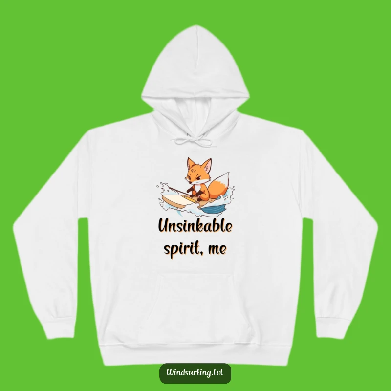 Funny Determined Fox Surf Hoodie - Cozy & Resilient Animal Wear, Ultimate Funny Gift