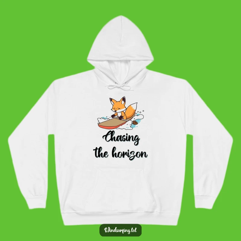 Funny Determined Fox Surfer Hoodie: Cozy Fox Focus, Ultimate Funny Gift
