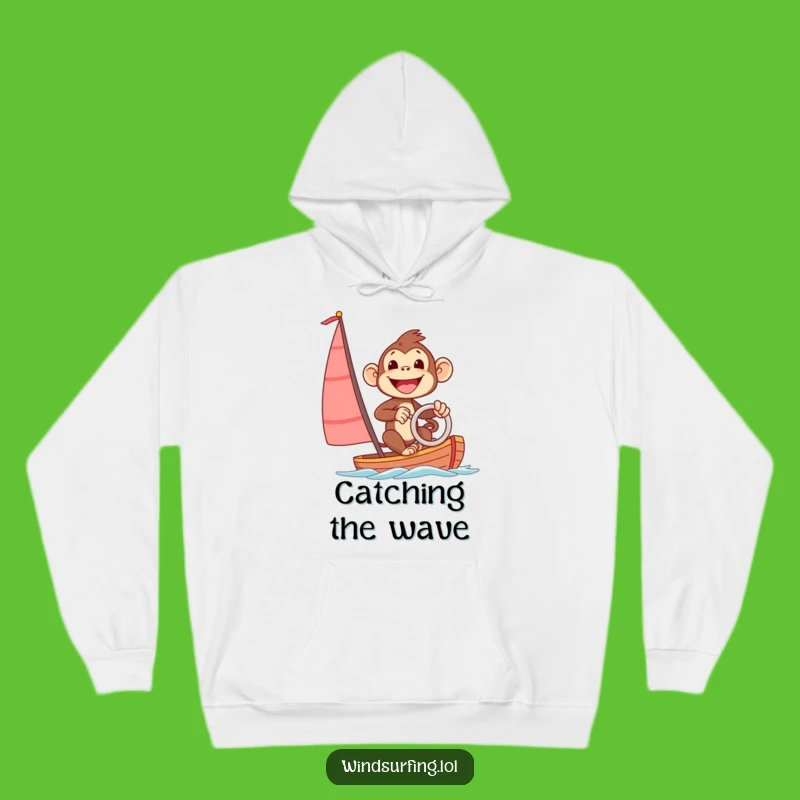 Funny Excited Monkey Hoodie: Cozy Up with Sailing Vibes – Great Gift!