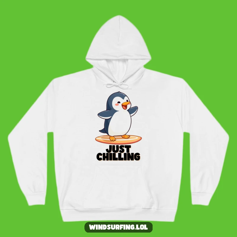 Funny Penguin Surfing Hoodie: Cozy Joyful Penguin Gliding Gift Apparel
