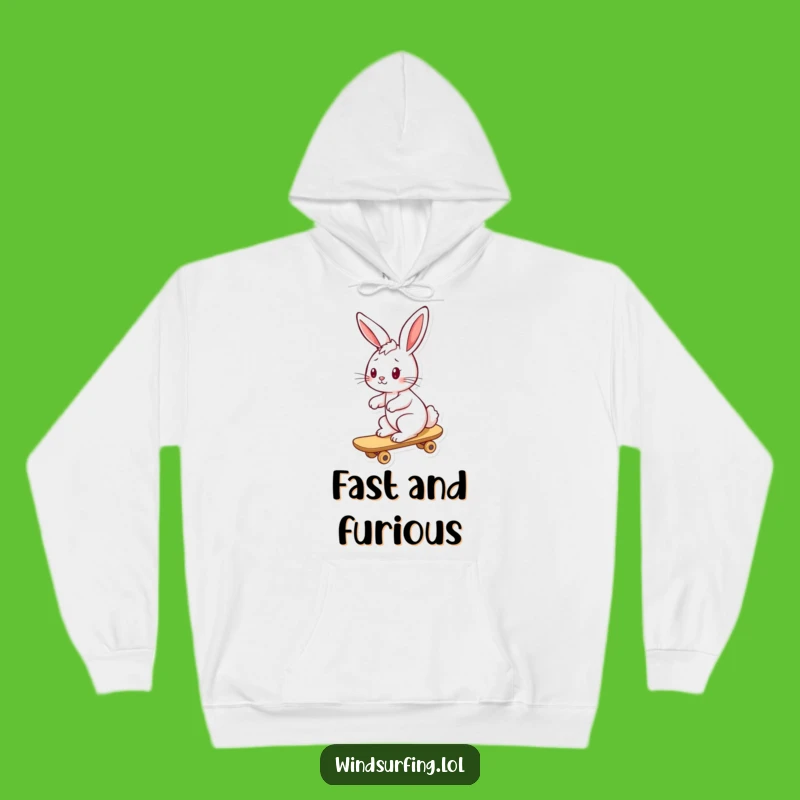 Funny Playful Bunny Surf Hoodie - Cozy & Fun Animal Wear, Ultimate Funny Gift