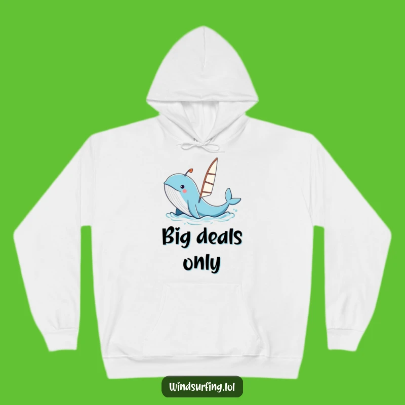 Funny Whale Windsurfing Hoodie - Cozy & Hilarious Ocean Adventure Wear