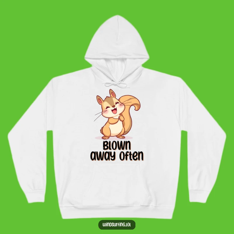 Funny Windy Squirrel Leaning Hoodie - Cozy Nature Apparel