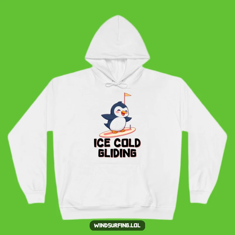 Cozy Funny Penguin Sailboard Hoodie - Warm Arctic Fun Gift