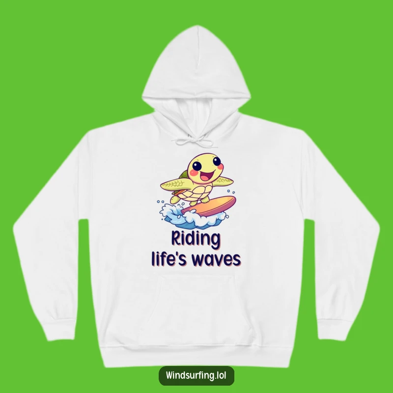 Funny Turtle Surf Hoodie: Joyful Ocean Wave Comfort Gift