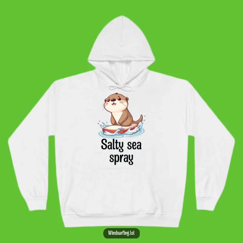 Cozy Funny Otter Sailboard Hoodie - Warm Splashy Fun Gift