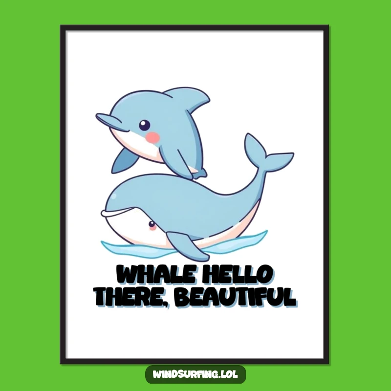Free Printable Dolphin Whale Wall Art - Funny Ocean Downloadable Poster!