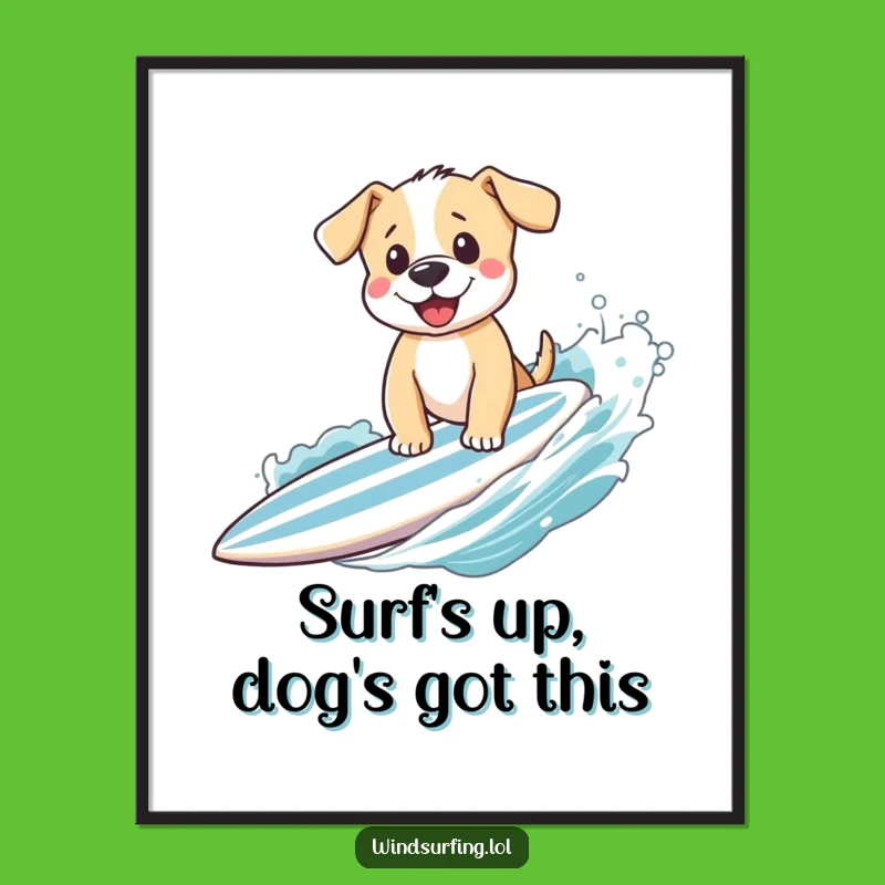 Free Printable Wall Art: Cool Surfing Puppy, Fun Downloadable Decor!