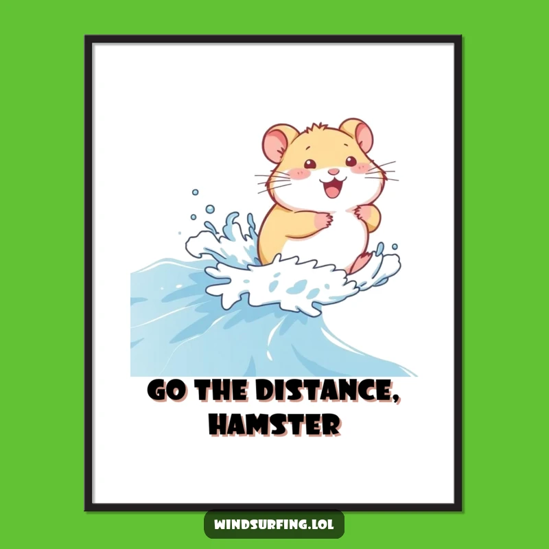 Free Printable Wall Art: Giggling Hamster Sea Zoom, Funny Downloadable Decor