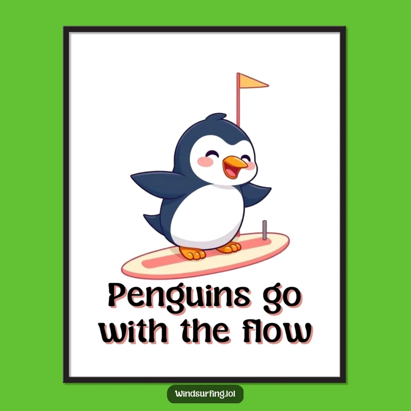 Free Printable Wall Art: Giggling Penguin - Funny Downloadable Decor!