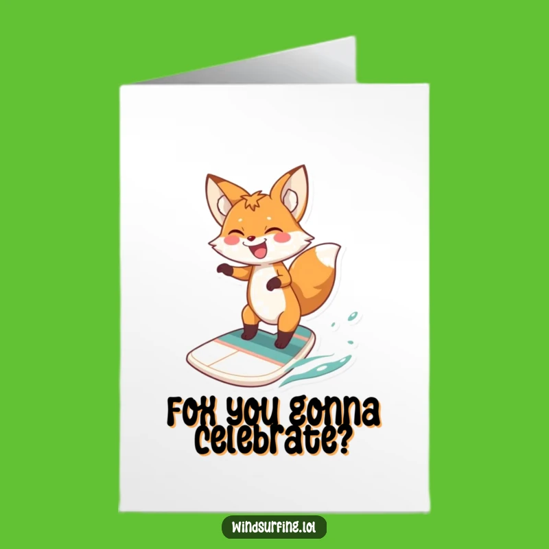 Free Printable Birthday Card Laughing Windsurfing Fox Birthday Card DIY Downloadable Fun