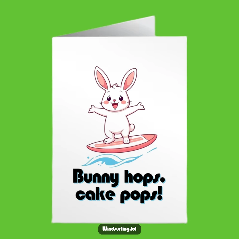 Free Printable Birthday Card: Funny Rabbit Windsurfer Downloadable Gift for Instant Smiles