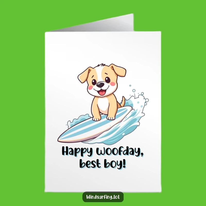 Free Printable Birthday Card: Surfing Puppy, Perfect Downloadable Gift!