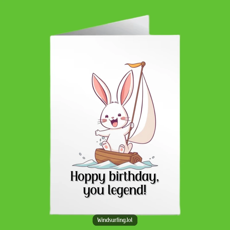 Free Printable Bunny Sailing Birthday Card - Funny Downloadable Adventure Gift!