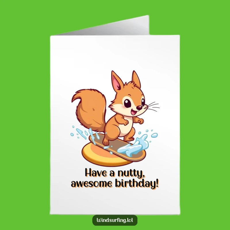 Free Printable Squirrel Birthday Card - Zooming Fun Downloadable Gift