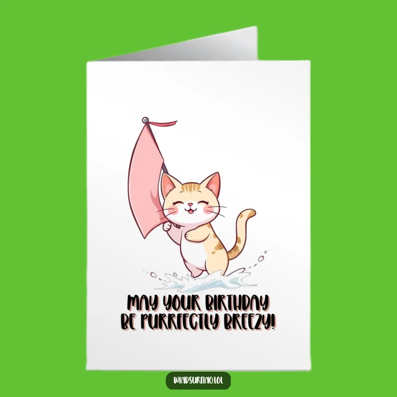 Free Printable Birthday Card: Sailing Cat, Whimsical Downloadable Gift for Cat Lovers