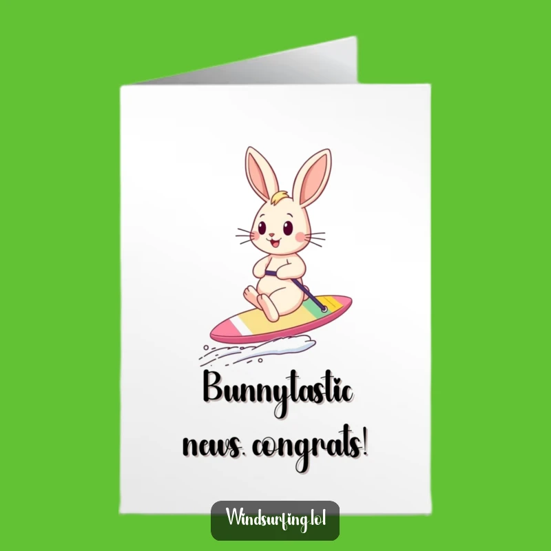 Free Printable Bunny Sailboard Congratulations Card - Victory Lap Downloadable Gift