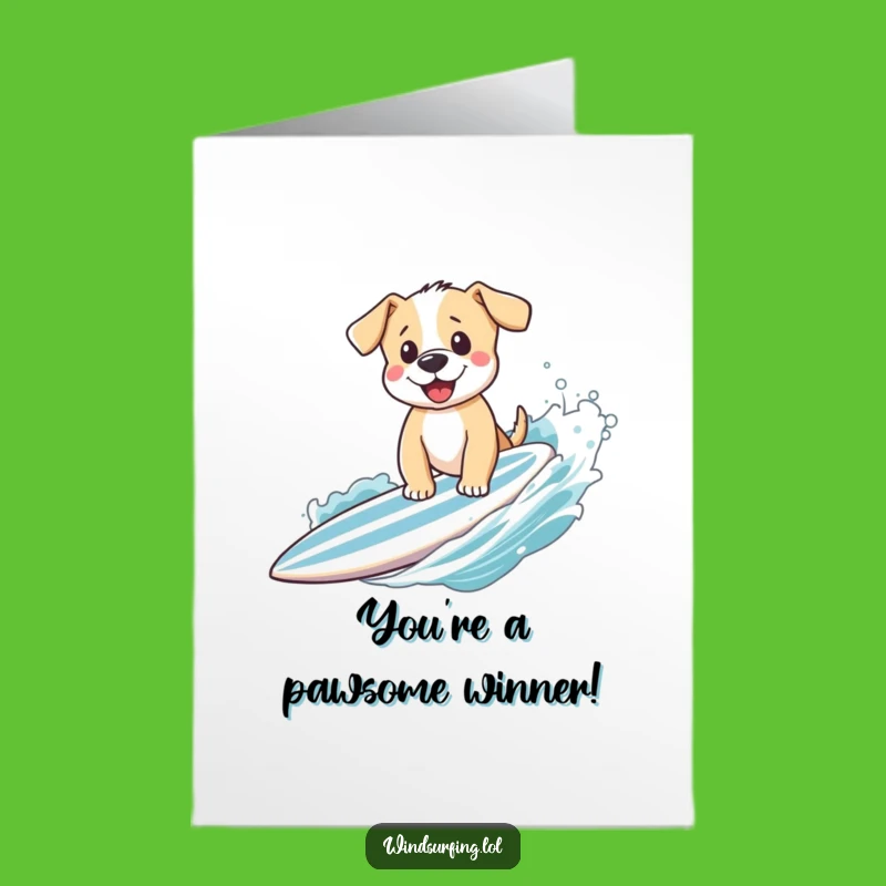 Free Printable Congrats Card: Awesome Surfing Puppy, Unique Downloadable Gift!