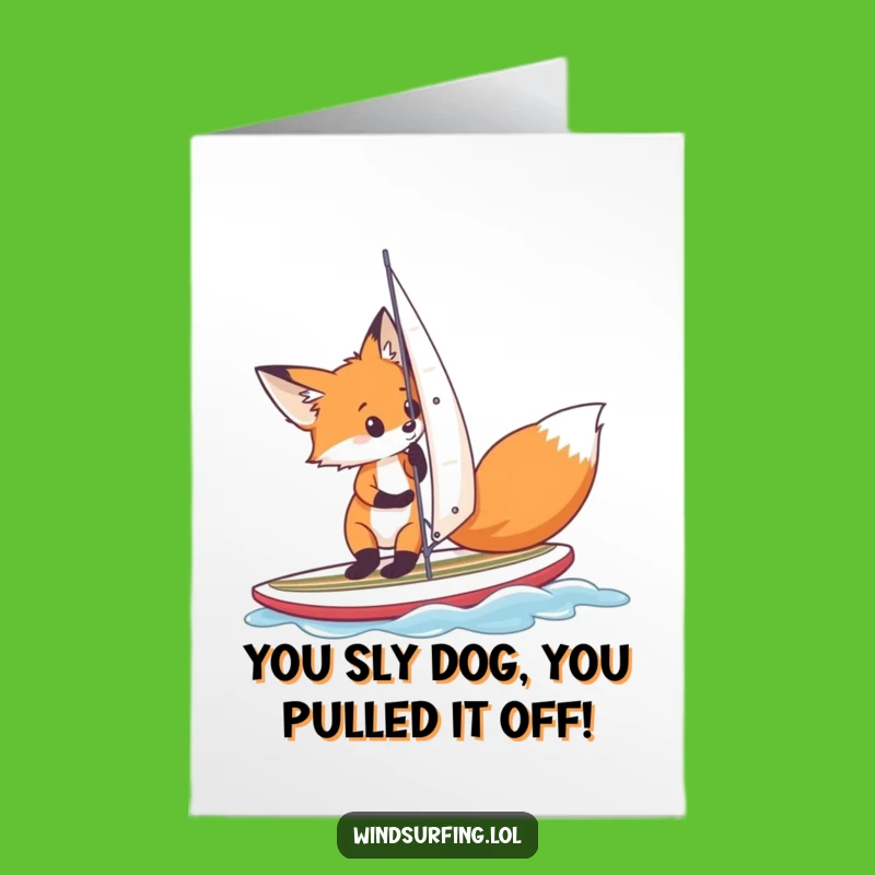 Free Printable Congrats Card: Fox Prepares for Victory - Funny Downloadable!
