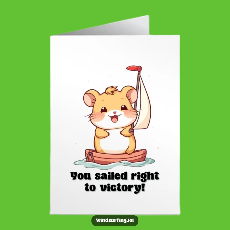 Free Printable Congrats Card: Hamster Wind Power - Funny Downloadable Success