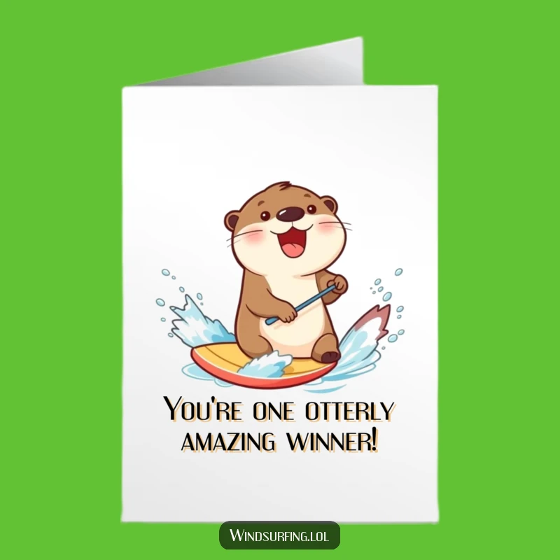 Free Printable Congrats Card: Otter's Victory Splash - Funny Downloadable!