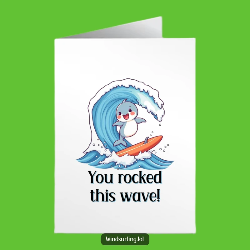 Free Printable Congrats Card: Surfing Dolphin - Awesome Downloadable Celebration!