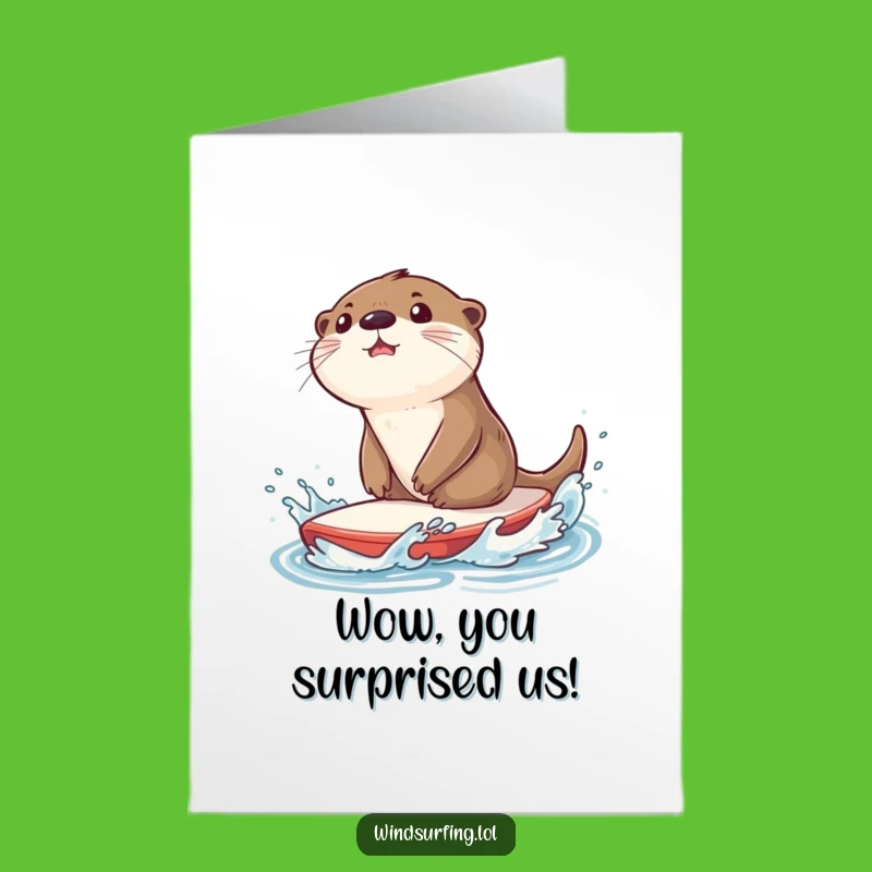 Free Printable Congrats Card: Surprised Otter - Fun Downloadable Splash!