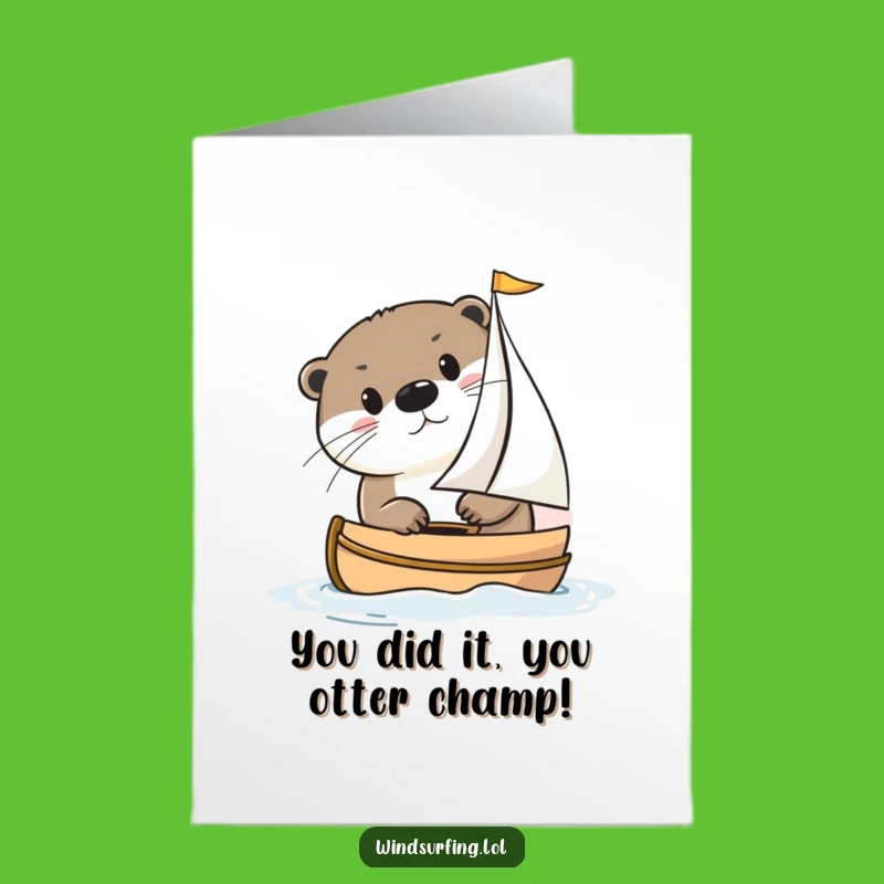 Free Printable Otter Congratulations Card - Sailboat Victory Downloadable Gift