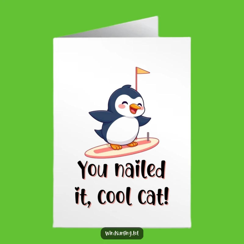 Free Printable Congrats Card: Giggling Penguin - Fun Downloadable Celebration!