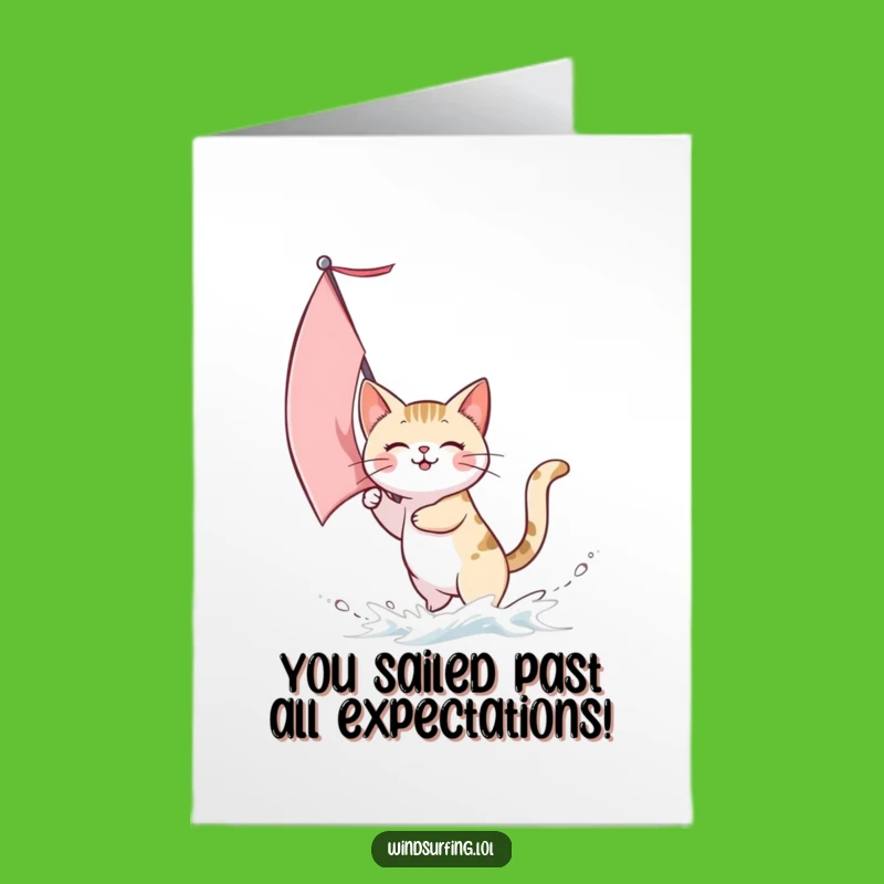 Free Printable Congrats Card: Speedy Sailing Cat, Fun Downloadable for Milestones