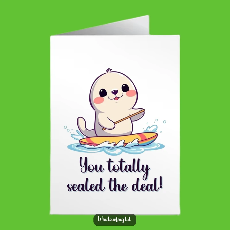 Free Printable Congrats Card: Seal's Splashy Win, Best Downloadable Gift!