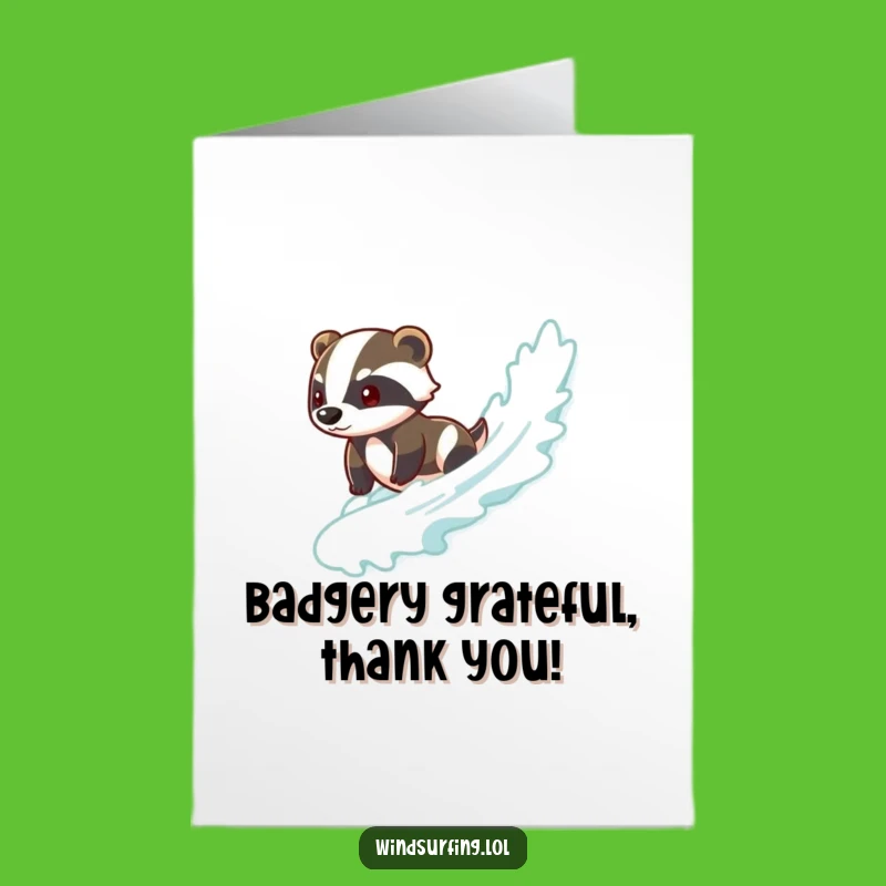 Free Printable Badger Thank You Card - Chill Downloadable Note for Gratitude