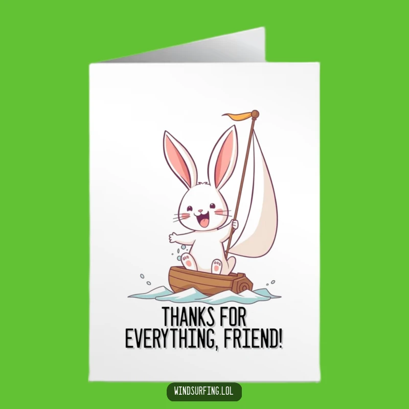 Free Printable Bunny Sailing Thank You Card - Funny Downloadable Adventure Gift!
