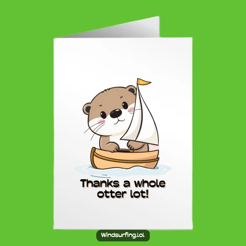 Free Printable Funny Otter Thank You Card - Sailboat Gratitude Downloadable Gift