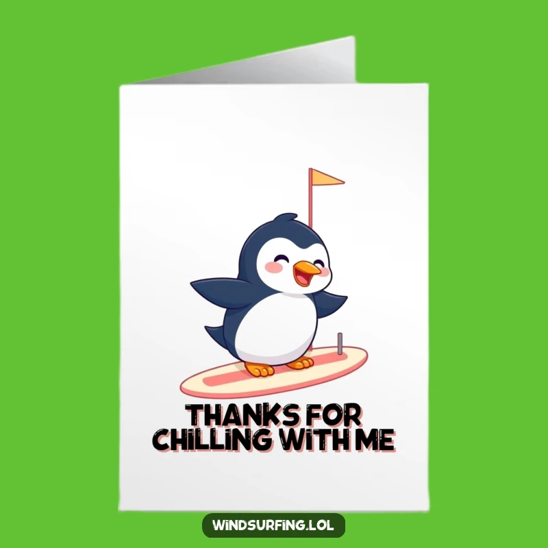 Free Printable Thank You Card: Giggling Penguin - Humorous Downloadable Gratitude!