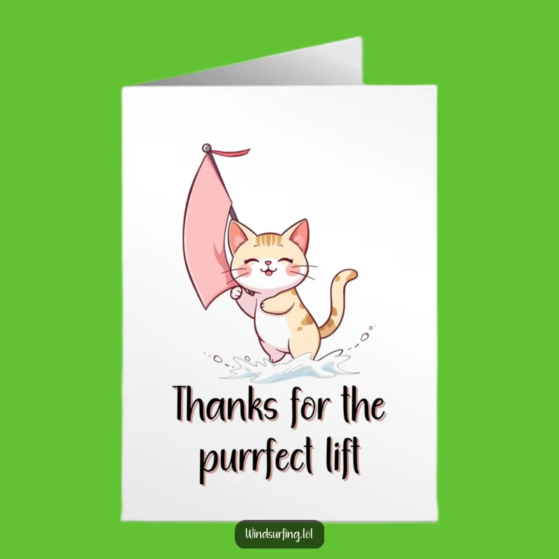 Free Printable Thank You Card: Grateful Sailing Cat, Downloadable Breeze of Thanks