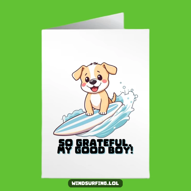 Free Printable Thank You Card: Happy Surfing Puppy, Sweet Downloadable Gift!