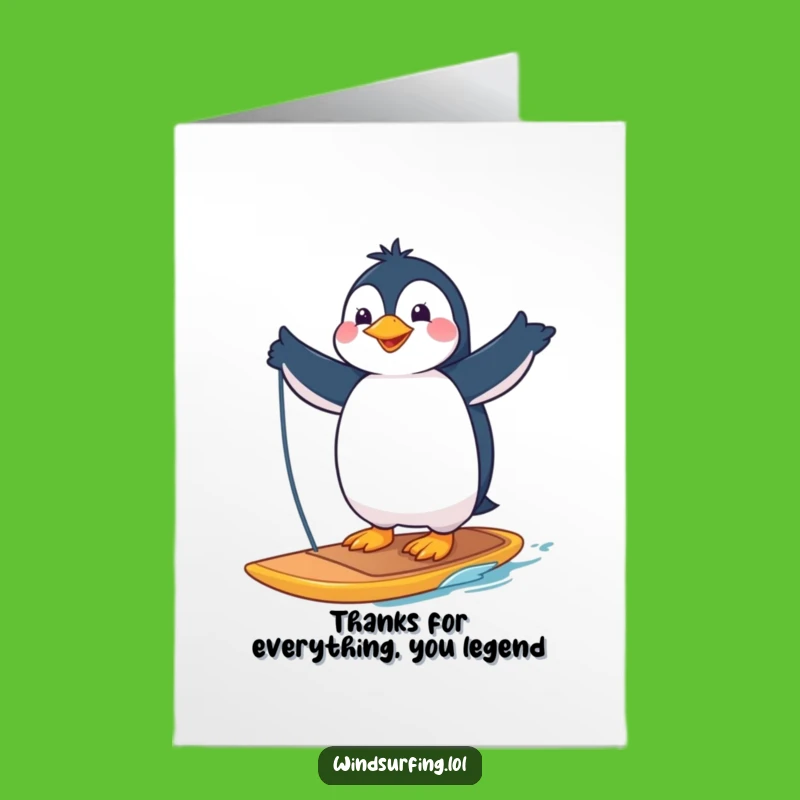 Free Printable Thank You Card: Kung Fu Penguin Pose, Grateful Downloadable Gift
