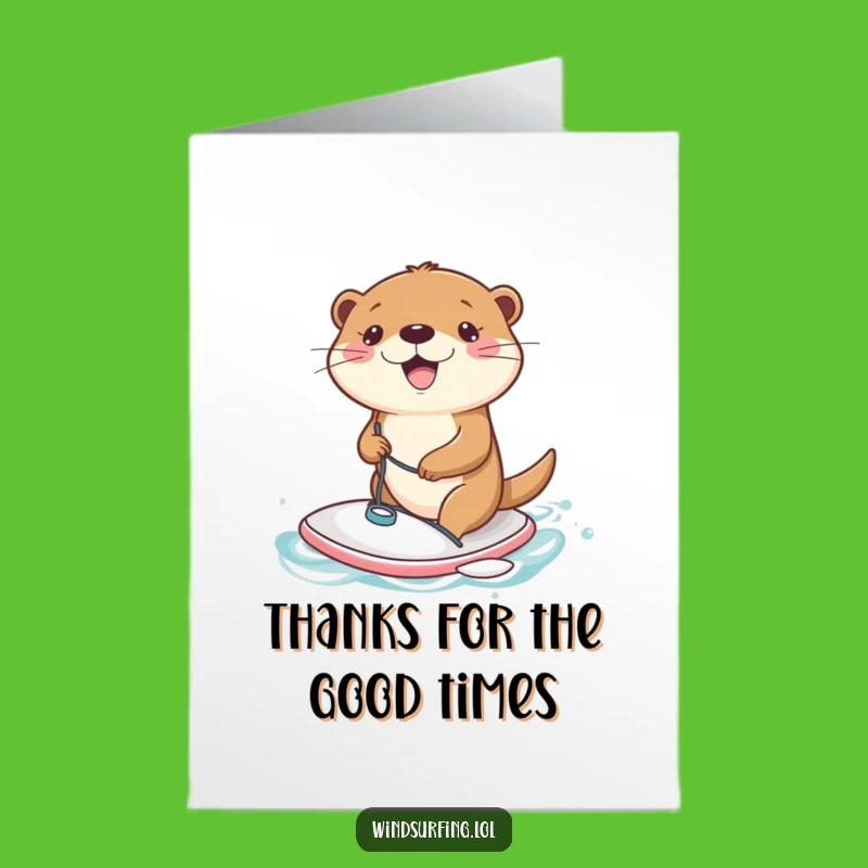Free Printable Thank You Card: Otter Surfer, Funny Downloadable Gift for Kindness