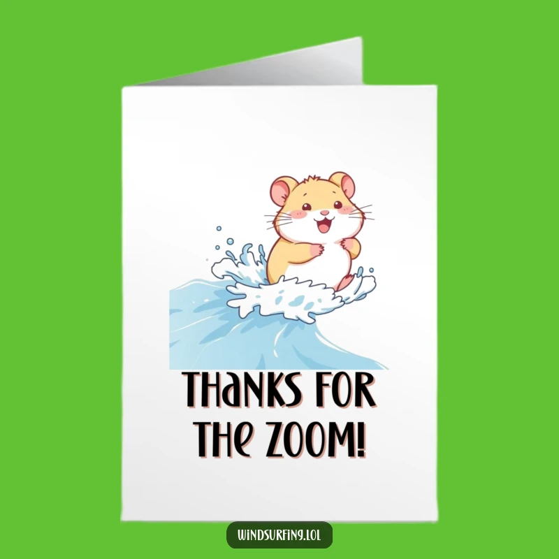 Free Printable Thank You Card: Hamster Sea Zoom, Funny Gratitude Downloadable Gift