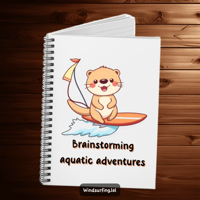Funny Otter Surfing Notebook: A happy otter skillfully sails on a surfboard, perfect for jotting down bright ideas.