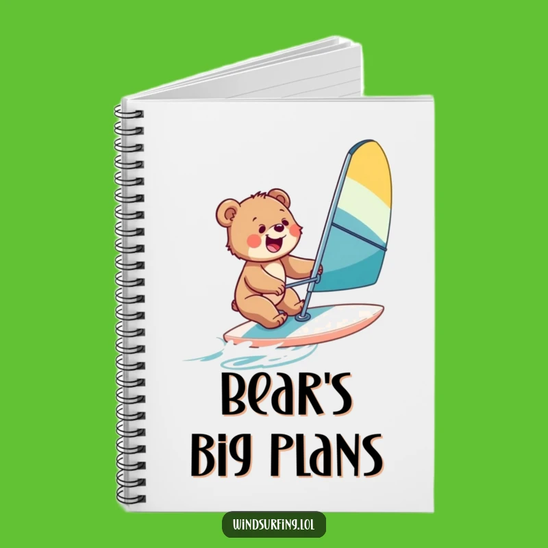 Funny Bear Cub Windsurf Notebook: Jot Down Your Adventures