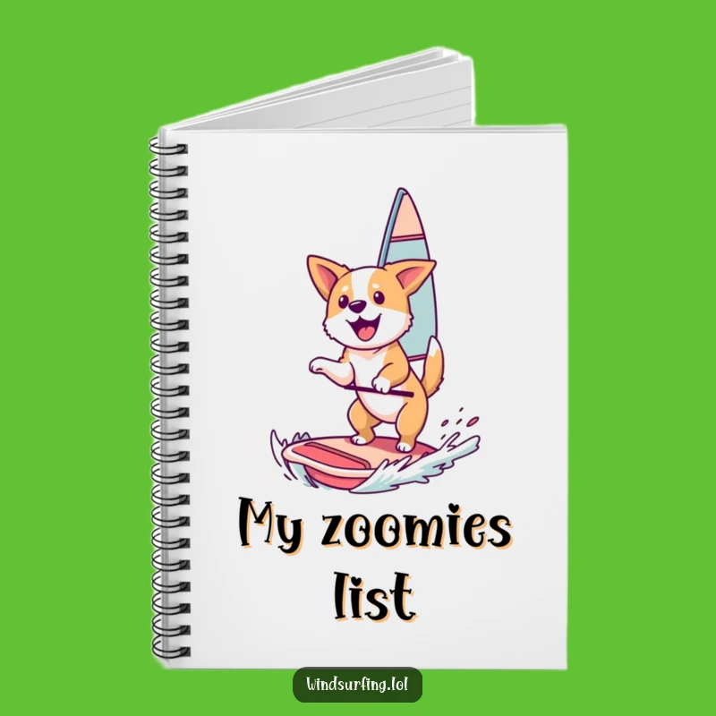 Funny Dog Windsurfing Notebook: Happy Ideas On Board, Perfect Journal Funny Gift!