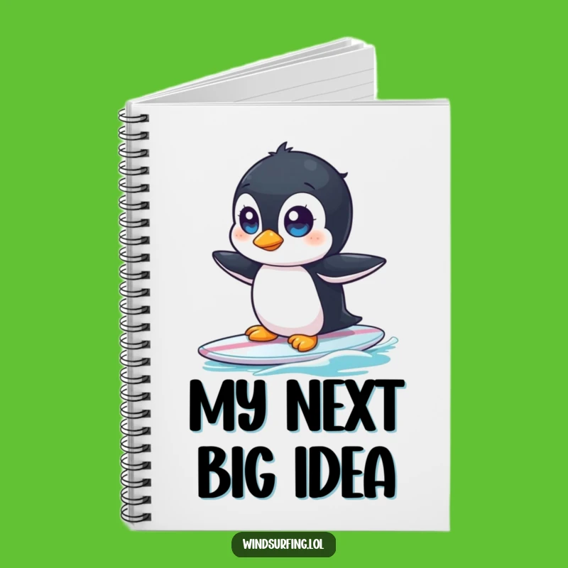 Funny Penguin Surf Notebook: Capture Ideas with a Wide-Eyed Wobbler
