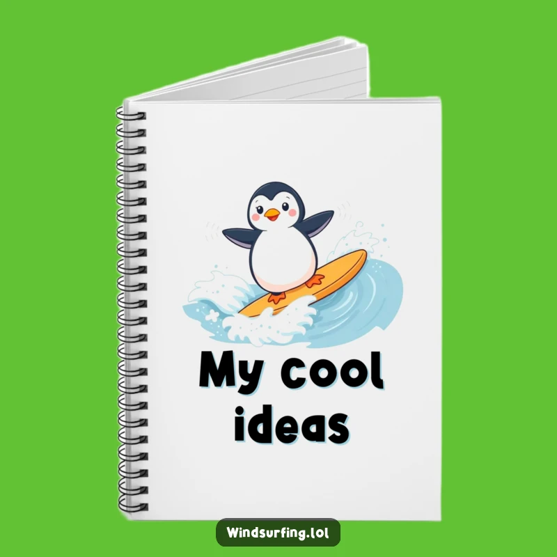 Funny Penguin Windsurfing Notebook: Playful Rider Journal Gift